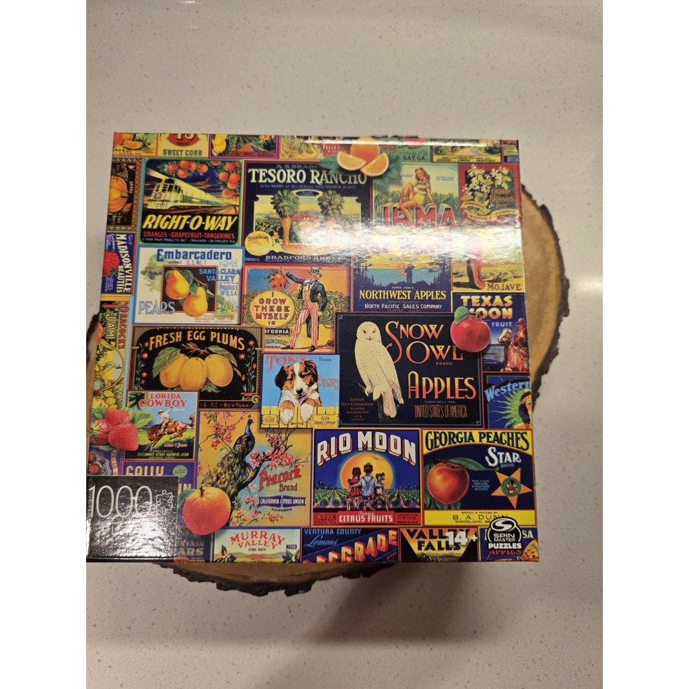 1000 Piece Jigsaw Puzzles Vintage Fruit Labels for Adults Kids - Complete